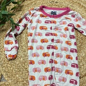 Kickee pants zip front Bamboo Footies. 2T